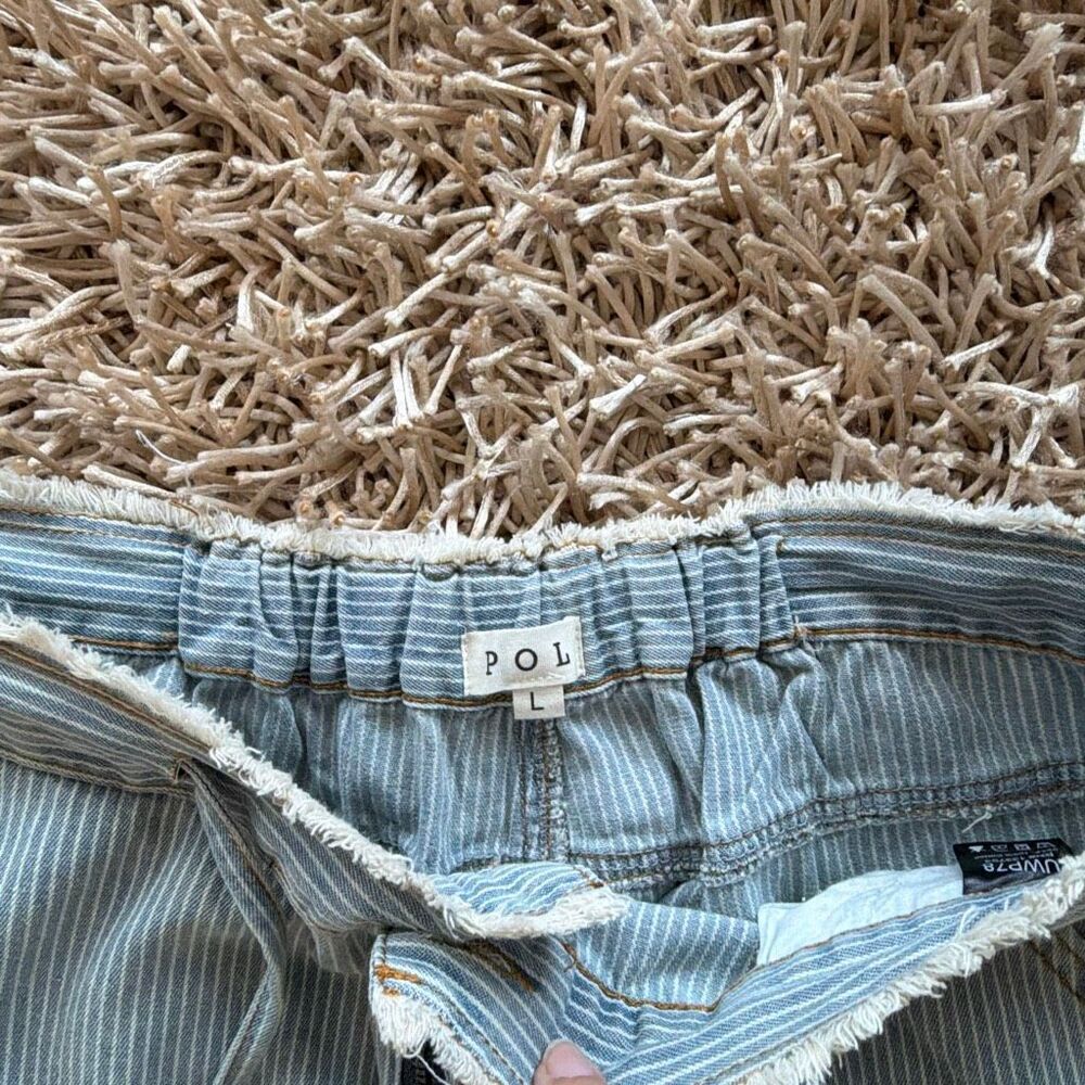 POL Pinstripe Draw String Patch Pants Size L - image 9